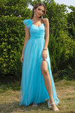Asymmetrical Ruched Slit Dress - felvior