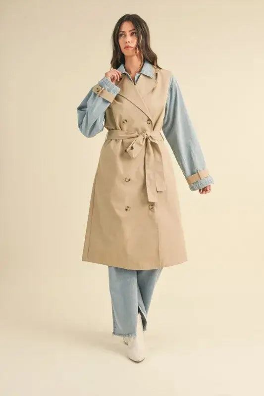 MABLE Layered Look Trench Coat With Denim Jacket Hauptbild