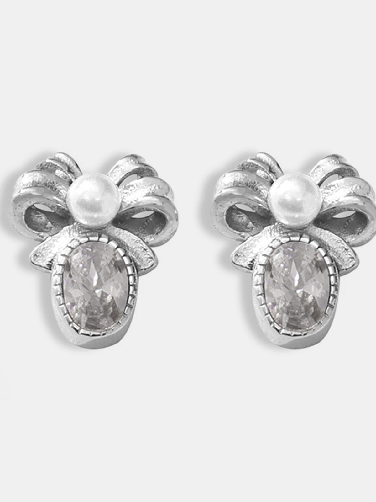 Titanium Steel Bow Stud Earrings - felvior