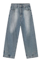 Men's Washed Loose Jeans with Pockets