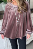 Ruched Round Neck Raglan Sleeve Blouse - felvior