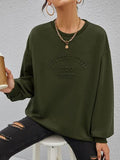 Stereoscopic Letter Round Neck Long Sleeve Sweatshirt - felvior