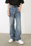 Men's Washed Jeans with Pockets - felvior
