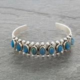 Artificial Turquoise Alloy Open Bracelet - felvior