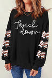 Letter Graphic Bow Long Sleeve Sweatshirt - felvior