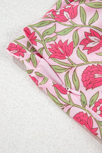 Floral Print Cropped Tank and Mini Skirt Set