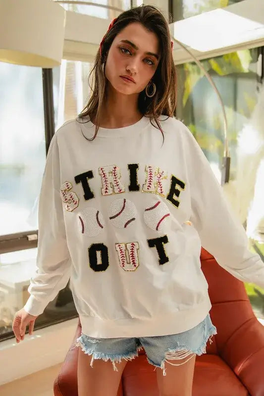 BiBi Baseballs Strikeout Patches French Terry Sweatshirt