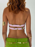 Backless Printed Halter Neck Tank - felvior