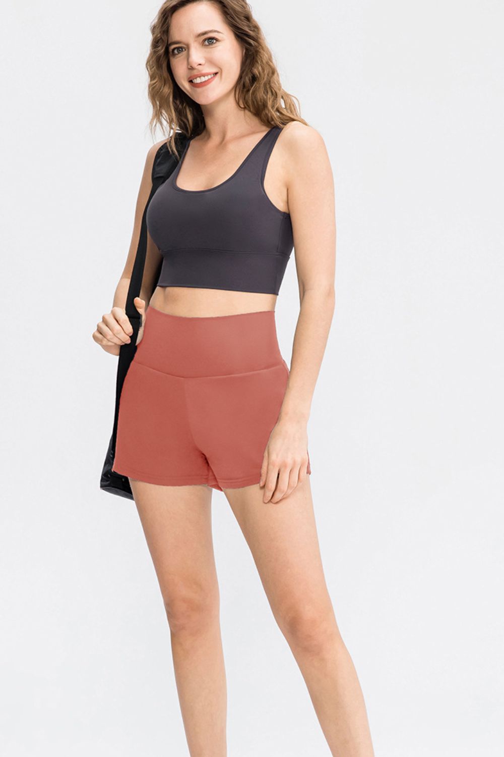 Wide Waistband Sports Shorts with Pockets - felvior