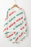 Letter Print Round Neck Long Sleeve Top and Shorts Set - felvior