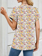 Printed Round Neck Short Sleeve Top