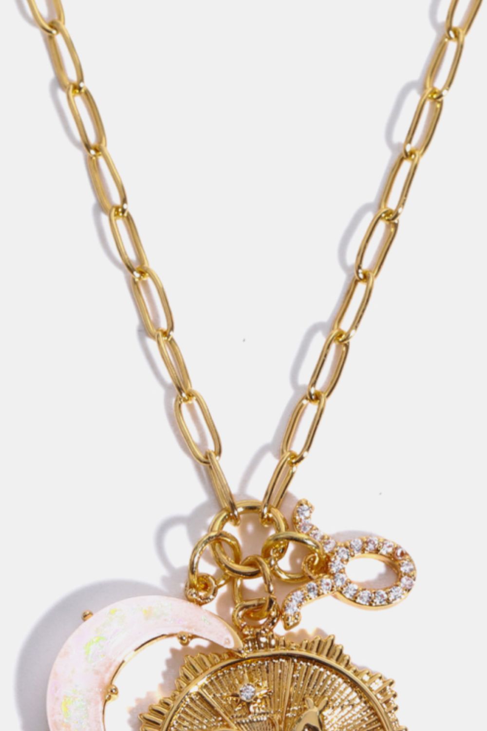 Constellation and Moon Pendant Copper Necklace - felvior