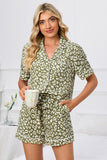 Full Size Leopard Short Sleeve Top and Shorts Lounge Set Plus Size - felvior