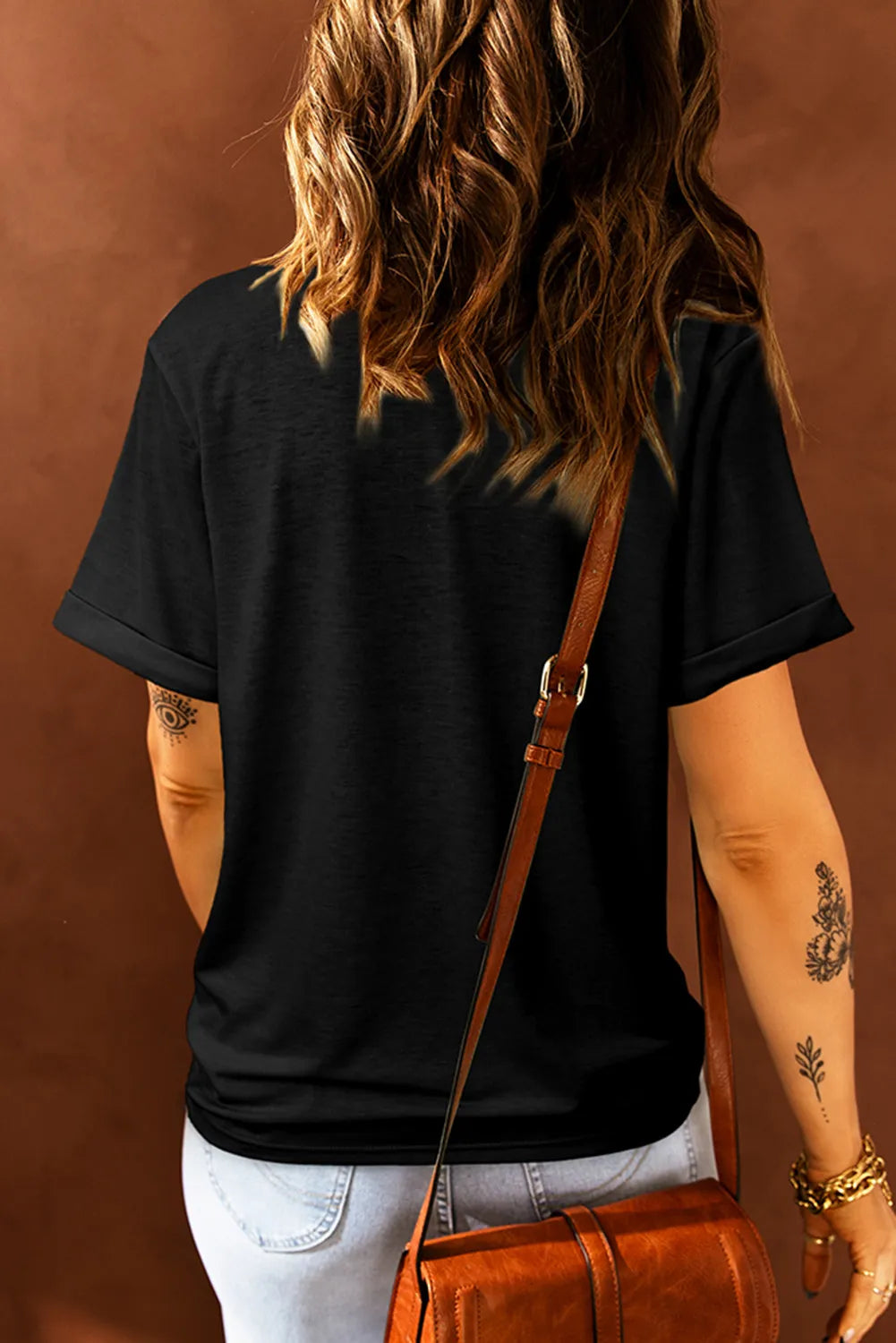 THANKFUL Sequin Round Neck Short Sleeve T-Shirt - felvior