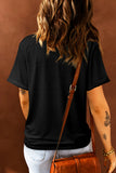 THANKFUL Sequin Round Neck Short Sleeve T-Shirt - felvior
