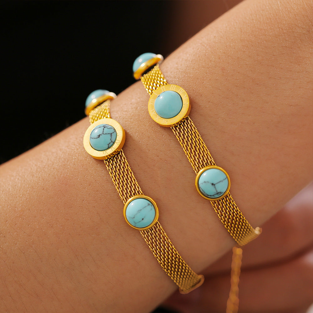 Turquoise Titanium Steel Bracelet - felvior