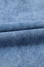 Short Sleeve Collared Patched Pocket Denim Mini Dress