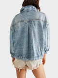 Button Up Long Sleeve Denim Jacket - felvior