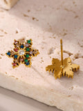 Stainless Steel Snowflake Stud Earrings - felvior