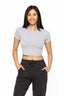 MONO B Essential Micro-ribbed Cropped Athleisure Tee