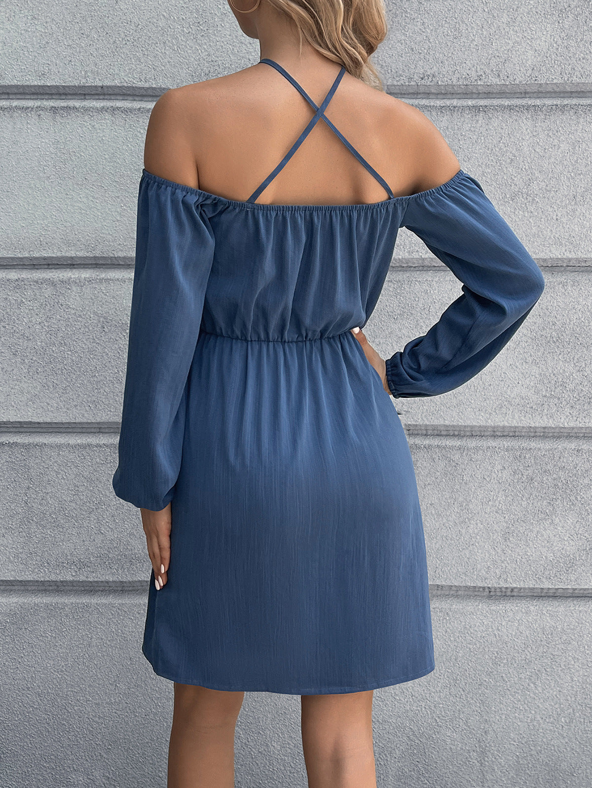 Ivy Lane Cold-Shoulder Crisscross Mini Dress - felvior