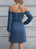 Ivy Lane Cold-Shoulder Crisscross Mini Dress - felvior