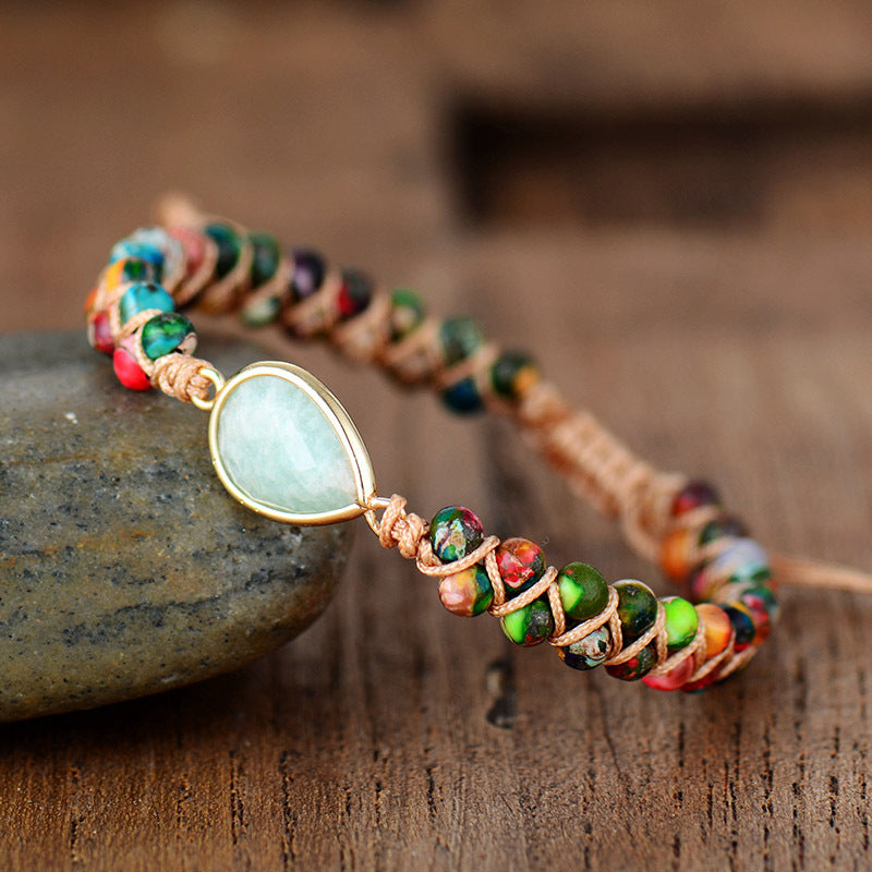 Handmade Teardrop Shape Beaded Bracelet - felvior