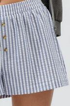 Striped Elastic Waist Shorts