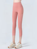 Wide Waistband Cropped Sports Leggings - felvior