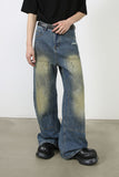 Men's Washed Wide Leg Jeans - felvior