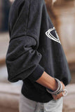 Round Neck Long Sleeve FOOTBALL Graphic Sweatshirt - felvior