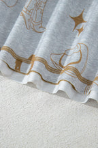 Printed T-Shirt and Elastic Waist Shorts Set