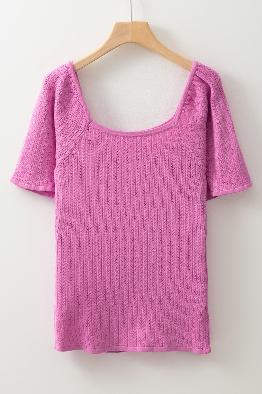 Textured Square Neck Half Sleeve Top - felvior