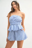 MABLE Gingham Tube Top and Shorts Set - felvior