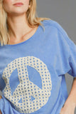 Umgee Full Size Mineral Wash T-Shirt with Lace Applique Plus Size - felvior