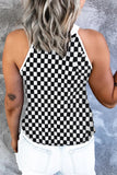 Checkered Grecian Neck Tank - felvior