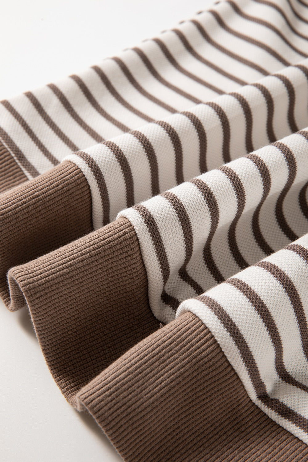 Contrast Striped Ruffle Short Sleeve Top