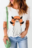 Full Size Ghost Round Neck Short Sleeve T-Shirt - felvior