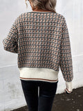 Plaid V-Neck Button Up Cardigan - felvior