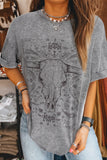 Bull Head Round Neck Half Sleeve T-Shirt
