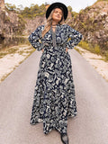 Plus Size Long Sleeve Maxi Dress - felvior