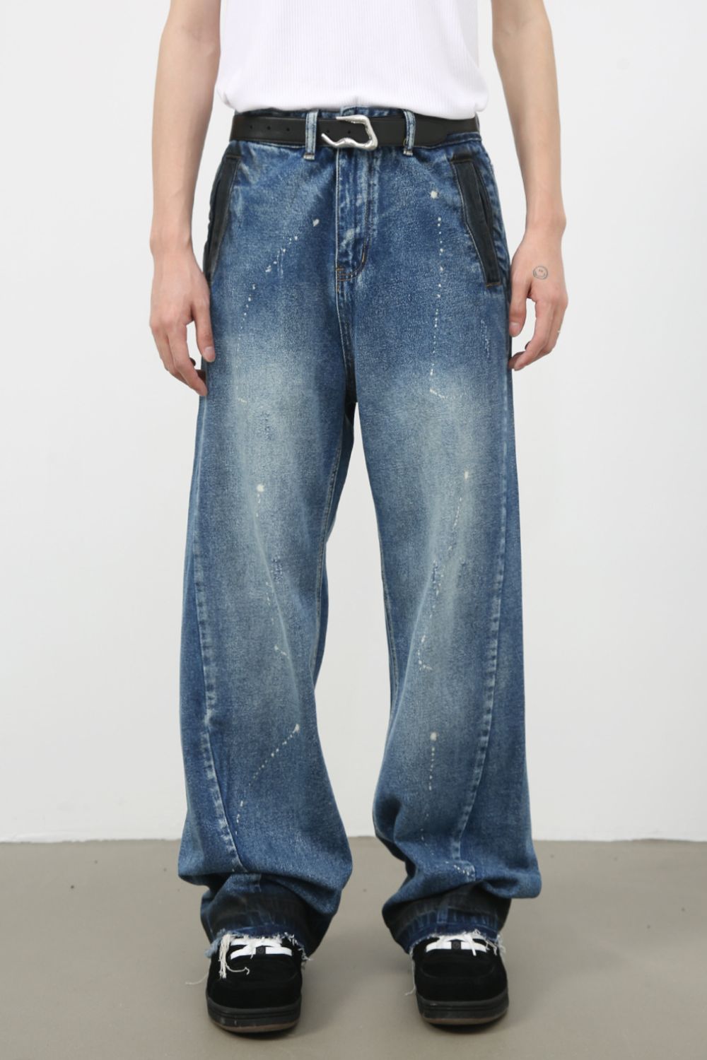 Men's Raw Hem Baggy Jeans Hauptbild