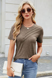Round Neck Short Sleeve T-Shirt - felvior