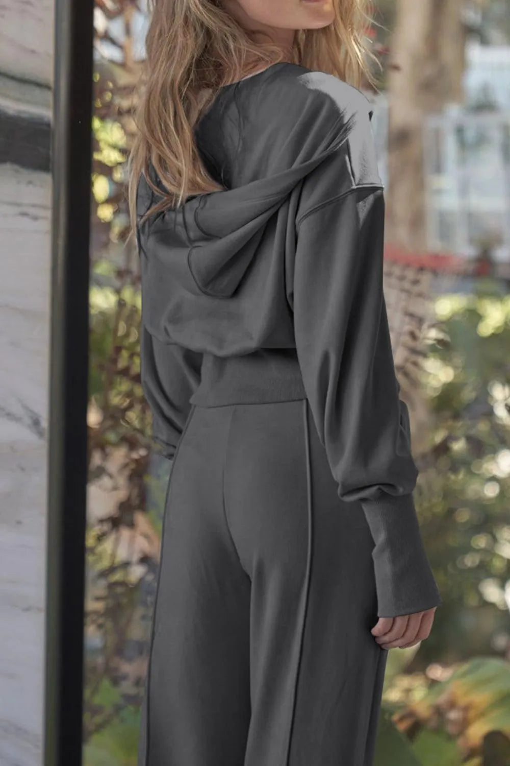 Zip-Up Hoodie and Pants Active Set Secondary image