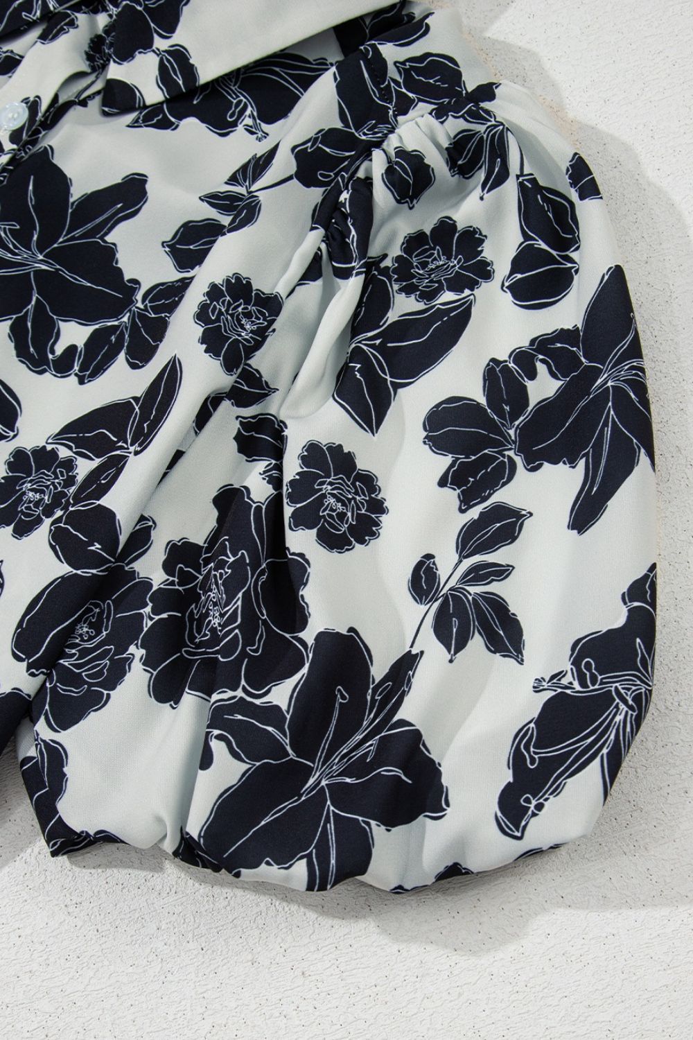 Floral Button Down Puff Sleeve Shirt