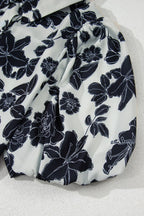 Floral Button Down Puff Sleeve Shirt