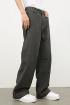 Men's Half Elastic Waist Jeans with Pockets