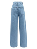 Faux Layered High Waist Jeans - felvior