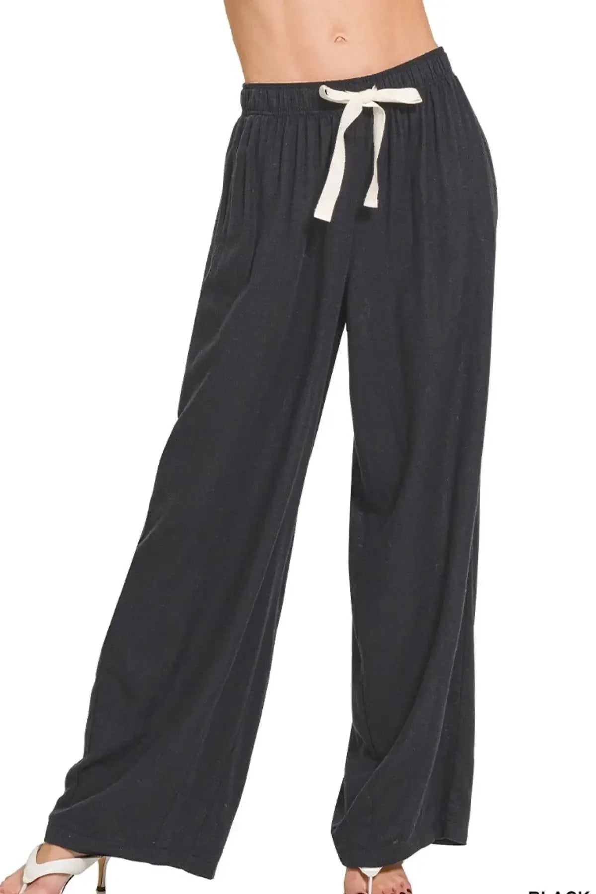 Zenana Linen Drawstring Pants Image principale du produit