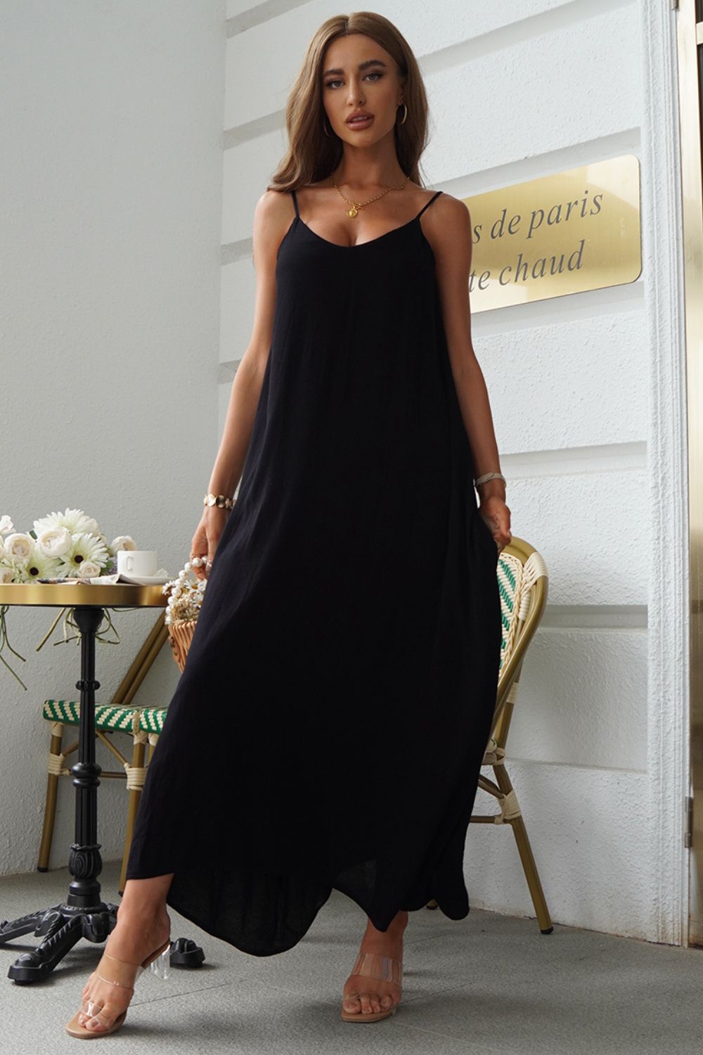 Devine Spaghetti Strap Maxi Dress - felvior